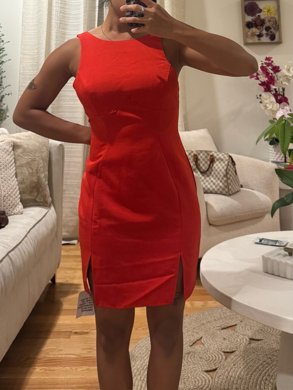 ASOS DESIGN Red Bodycon Mini Dress Sleeveless Size 6
